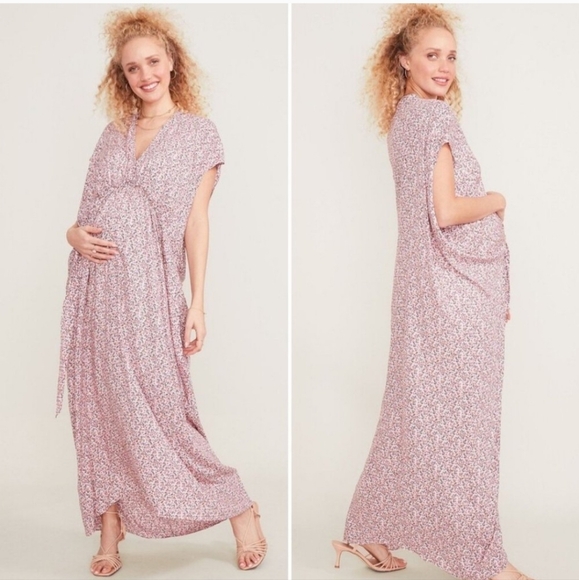 Hatch Maternity The Neema Dress Pink Floral Baby Shower Maxi Party XS - Picture 1 of 10